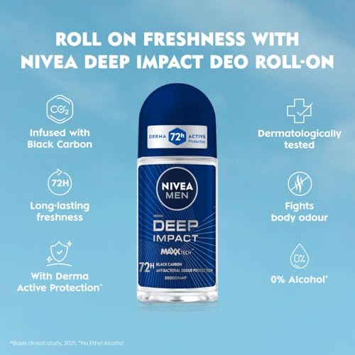 NIVEA MEN Deep Impact Freshness Deodorant Roll-on - For MEN, 50ml