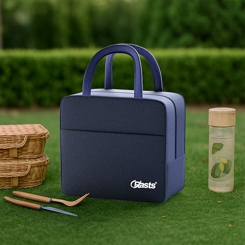 Image of Insulated Travel Lunch /Tiffin /Storage Bag for Office, College & School Picnic & Lunch Bags (Blue)