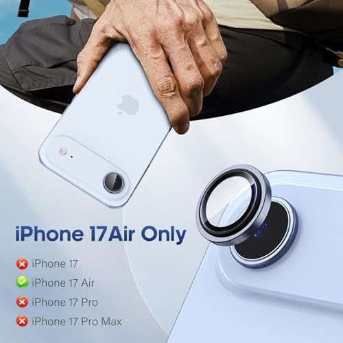 Image of CLITZ for iPhone 17 Air Camera Lens Protector Original Individual Lens Screen Protector | 9H Hardness, Scratch-Resistant, Case Friendly (Blue)