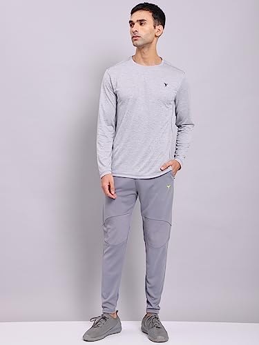 Image of TECHNOSPORT Men's Slim Fit Full Sleeve Round Neck T-Shirt, Double Cool Quick Dry Moisture Wicking Stretchable Sports Gym and Casual Wear