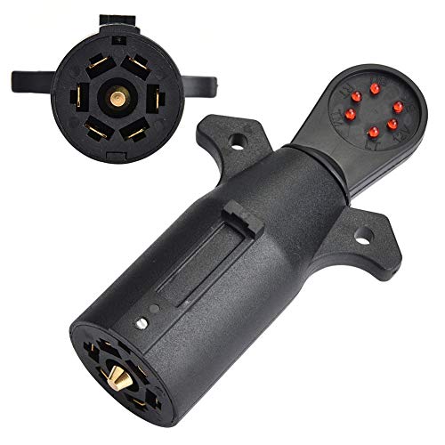 7 Way Blade Trailer Connector Tester,Trailer Wiring Tester,Way Flat 7Pin Blade Trailer Connector Tester Electrical Light Wiring Cable Circuit Plug Socket Tester with LED Indicator for Auto Trailers