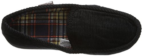 Muk Luks Men's Corduroy Moccasin With Flannel Lining Slip-On Loafer, Black, Medium #TOP4