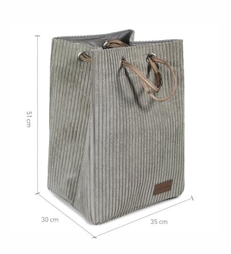 Image of OBSESSIONS Compact and Durable Foldable Laundry Basket ? Maximize Space with a Multi-Storage Design, Easy to Use and Travel-Friendly, Taupe Color,Dimensions (W)30 x (L)35 x (H)51 cm