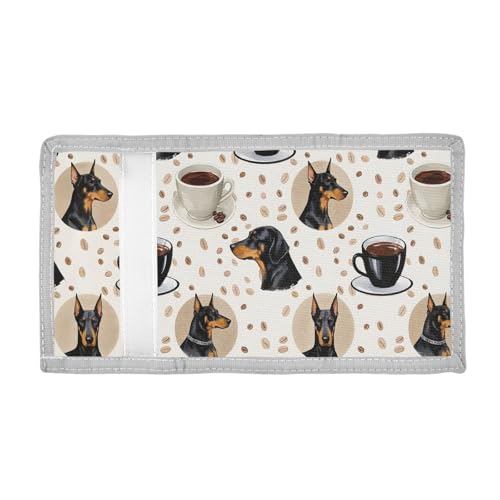 ALAZA Kids Wallets for Boys Girls Toddler Trifold Wallet Children Small German Shepherd Coffee Dog with Zipper Coin Pocket2
