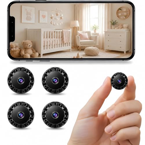 2026 Surveillance Mini Caméra Espion sans Fil , Caméra de sécurité WiFi HD 1080P avec Vision Nocturne intérieur/extérieur pour bébé, Animal de Compagnie,...
