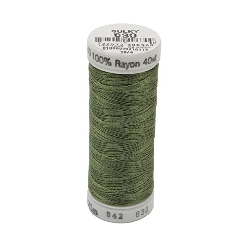 Hilo de rayón Sulky 250 yd verde musgo 40wt miniatura 1