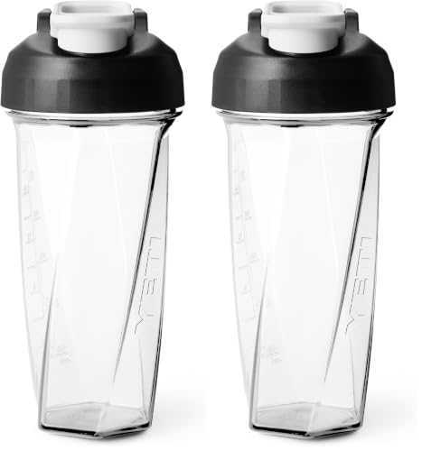 Image of YETI Yonder Helimix Vortex Blender Shaker Bottle Holds up to 27oz | No Blending Ball or Whisk | USA Made | Portable Pre Workout Whey Protein Drink Shaker Cup | Dishwasher Safe, Clear (Pack of 2)