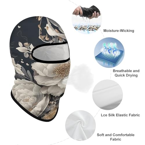 Balaclava para Hombres y Mujeres con Borde Blanco, Máscara Facial Completa para Deportes al Aire Libre, Ciclismo, Pesca, Gorra, 1 miniatura 3