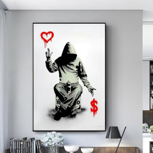 Graffiti affiches et impressions murales style Banksy cadre 71x89cm