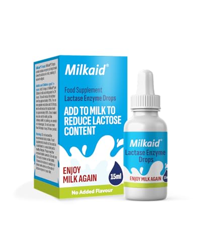 Milkaid Lactase Enzyme Drops for Lactose Intolerance | Prevents Gas Bloating & Diarrhea | Fast Acting Dairy Digestive Supplement | Gluten Free & Vegetarian | No Artificial Flavor | 0.5 Fl Oz (1)