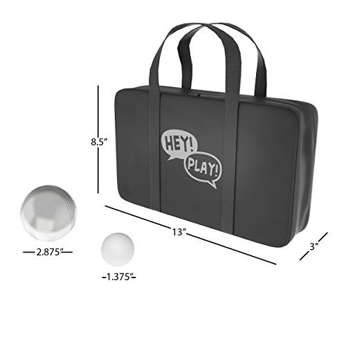 image for Hey! Play! Petanque/Boules Set for Bocce and More with 8 Steel Tossing