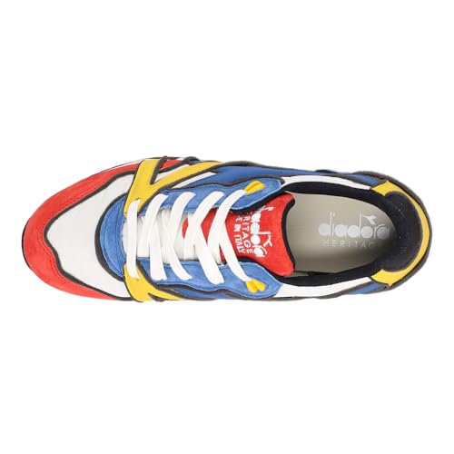 Diadora Mens N9000 Dessau Lace Up Sneakers Shoes Casual - Blue, Orange, Yellow4
