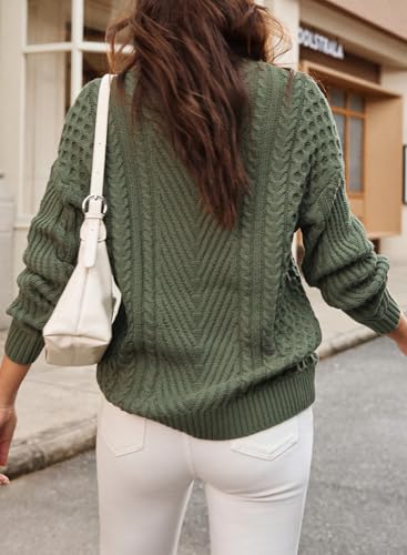 Dokotoo Women's Sweaters Casual Long Sleeve Oversized Sweater Fall Cable Knit Chunky Pullover Jumper Tops2