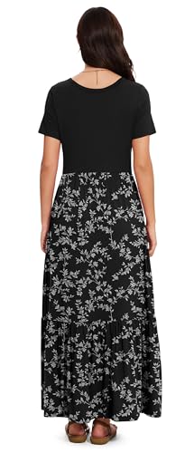 Image of VIISHOW Women's Short Sleeve Maxi Dress 2026 Summer V Neck Knit Loose Plain Empire Waist Casual Dresses with Pockets