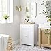 SONGMICS VASAGLE Free Standing Bathroom Cabinet with Drawer and Adjustable Shelf, Kitchen Cupboard, Wooden Entryway Storage Cabinet White, 23.6