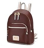 MKF Collection Mochila feminina, de couro vegano, alça superior, bolsa de viagem feminina da Mia k, Alice Chocolte, Alice