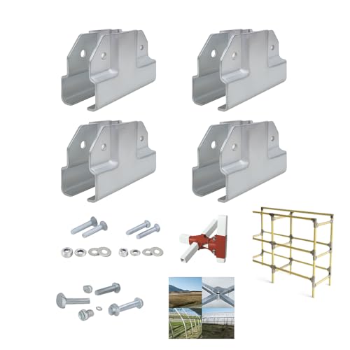FLUXI-TECH Raccord en T pour Tube Carré Métal – Connecteur de Structure – Support de Fixation avec Boulons – Compatible 20×20 mm, 25×25 mm, 30×30 mm – Lot de 4 – Assemblage Sans Soudure (30x30mm)