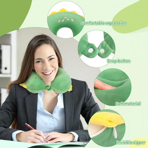Apricitie Nackenkissen Kinder Memory Foam Reisekissen Cartoon Tier Nackenstütze, 30 x 30cm Nackenhörnchen Erwachsene Niedlich Kinder Reisekissen U-förmiges Nackenkissen Flugzeug für Reisen