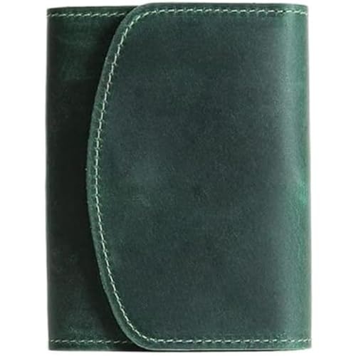 Spacious & Functional Vintage Short Card Holder Leather Wallet with Zipper Coin Purses for Men Women Unisex Coins Pocket Portable Money Bag Clutch Purse