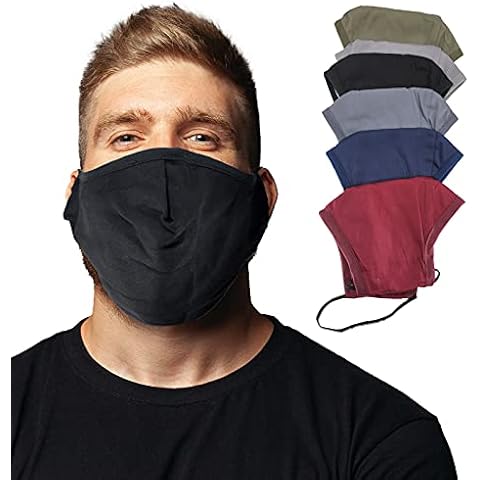 TUFF Face Mask 2XL XL Size Cloth Covering Reusable Washable Adjustable Masks Making Breathing Easier 6 Pack Cover