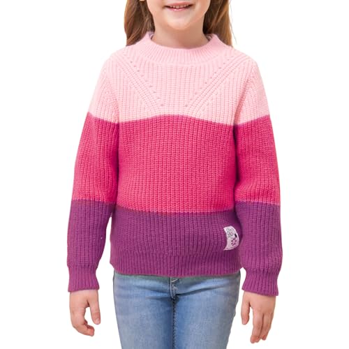 Girls' Sweaters Color Block Pullover Jumper Knit Long Sleeve Rainbow Sweaters Kids Crewneck Casual Jumper2