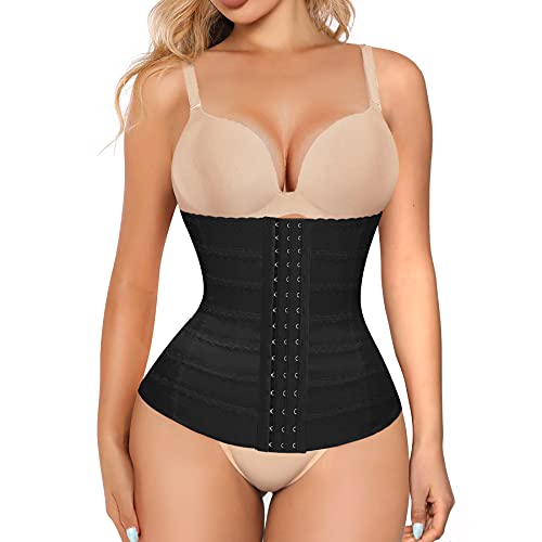 Bingrong Femme Gaine Amincissante Ventre Plat Minceur Serre Taille Body Sculptant Waist Trainer Silhouette Shaper Invisible Lingerie (Noir, Small) Cover
