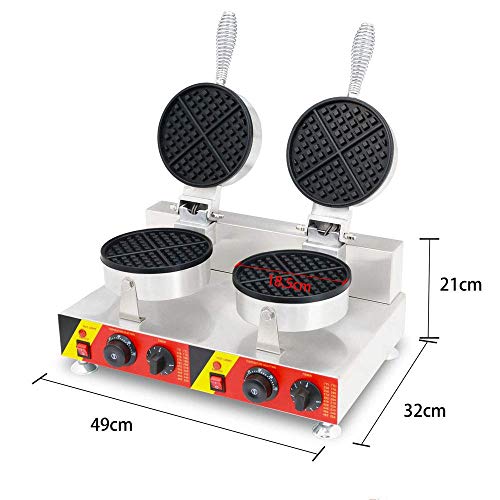 AISHANG 2000W Doppelkopf kommerzieller runder Waffeleisen 4-Scheiben belgischer Waffeleisen Doppelseitige gleichmäßige… – Bild 3