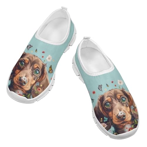 Cute Dog Shoes for Girls School Sneakers Breathable Mesh Running Shoes Lightweight Slip on Tennis Shoe3