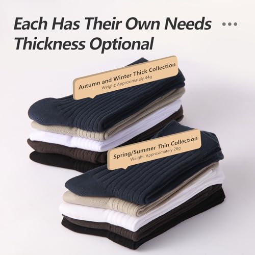 5 pairs of men's socks, double needle cotton socks, anti odor, boneless, anti pilling3