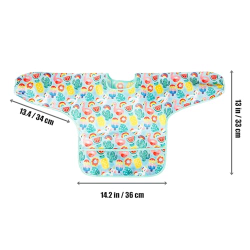 PandaEar 5 Pack Baby Lätzchen mit Ärmeln | Abwaschbar Ärmellätzchen Ganzkörper Lätzchen Baby | Wasserdicht Babylätzchen Latz mit Ärmel für Kleinkinder 6-24 Monate