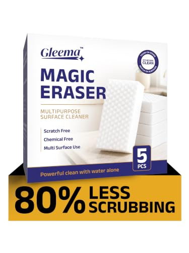 Image of Magic Eraser | Pack of 5 | Scratch Free, Chemical Free, Multisurface Cleaner | Remove 100+ Stains from Walls, Shoes, Furniture, Switch Board & Kitchen | Tough on Stains & Gentle on Surface