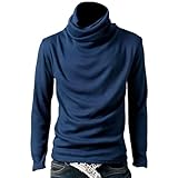 (アスペルシオ) aspersio メンズ モックネック 無地 インナー シャツ カジュアル ゆったり ハイネック カットソー タートルネック 大きい サイズ 大き目 大きめ ゆる ウェア スリム ロング丈 ロング 長袖 スマート 防寒 あったか メンズ服 タートル 襟 厚手 細身 厚地 クラシック ストリート 襟付き v系 カッコイイ ストレッチ 藍 藍色 ブルー あおいろ (2XL) 青色