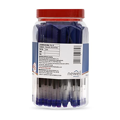 Image of Reynolds JIFFY GEL 50 PENS JAR, BLUE Gel Pen MERA GEL 30 PENS JAR, BLUE Gel Pen
