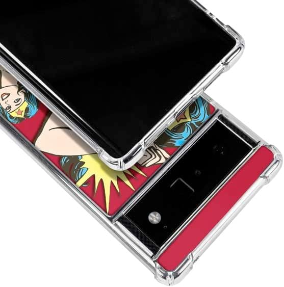 Skinit Clear Phone Case Compatible with Google Pixel 6 - Officially Licensed DC Comics Wonder Woman Vintage Action Pose Design