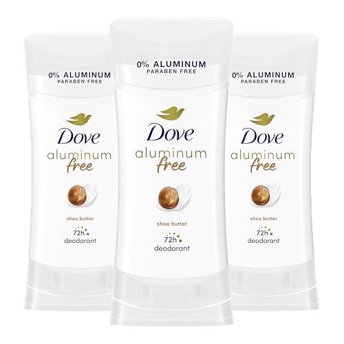 Dove Aluminum Free Deodorant for Women 3 Count Shea Butter 72 hour odor protection 2.6 oz