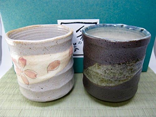Grande Tasse à Thé Japonaise Yunomi Mino – Vert Et Rouge, Fait Main