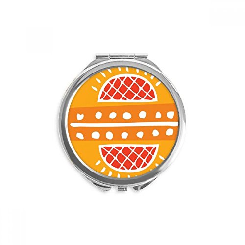 Miroir de maquillage de poche rond totem mexicain ananas rouge