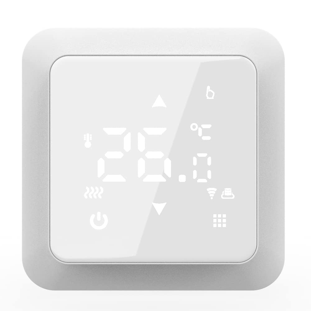 Luxus-Time WLAN Raumthermostat WiFi Heizungsthermostat Fußbodenheizung mit Rahmen Anderer Hersteller kompatibel über Tuya App bedienbar