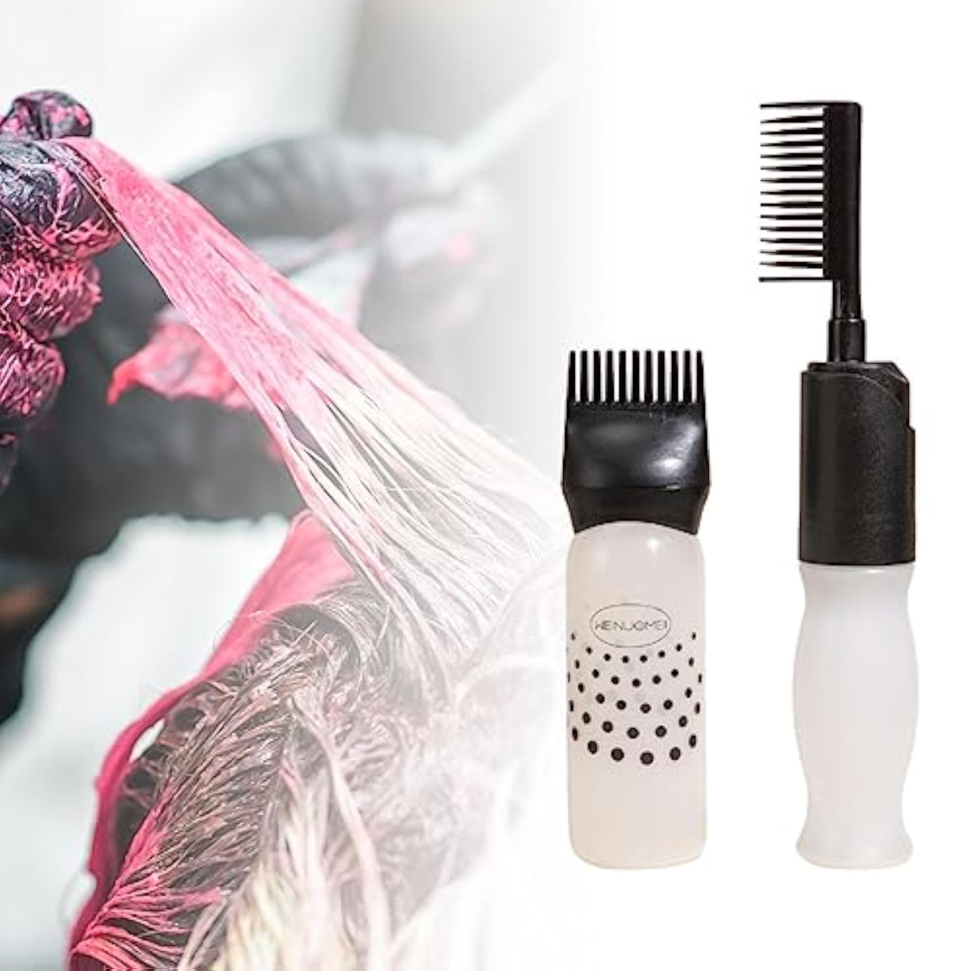 2X Root Comb Applicator Bottle 120ml Hair Dye Applicator Brush Black