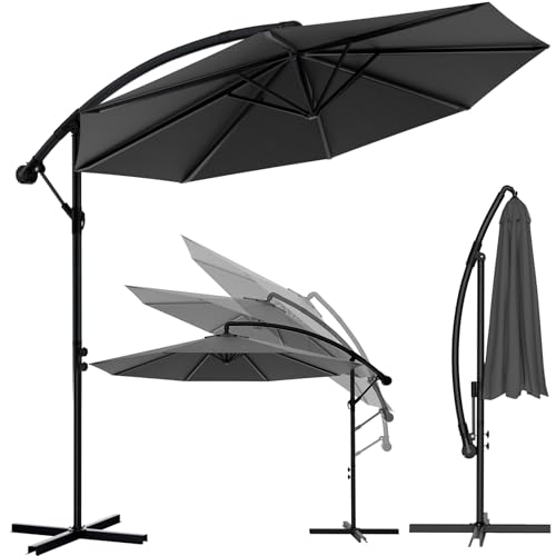 Parasol déporté manivelle Huracan pour bloquer le soleil rasant sur la terrasse