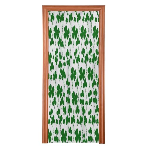 FLildon Clover Branches Green St Patrick's Day Door Cover Decoration, Party Accessory Porch Decor for Festive Ornament Room Door Covers 36 x 98 Inch
