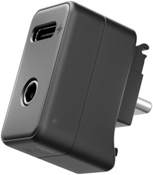 Microphone Adapter for Insta360 X5 Support Charging and Recording with 3.5mm and Type-C Audio Port