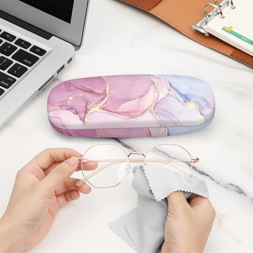 Image of FINTIE Hard Shell Eyeglasses Case, Portable Protective Glasses Cover Eyeglass Holder Box with Cleaning Cloth for Men Women