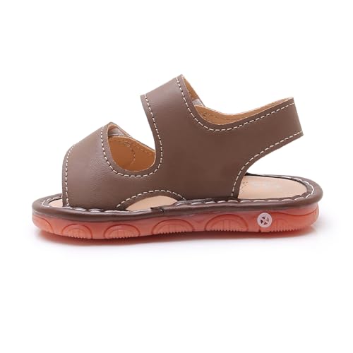 Image of SOFMUO Baby Boys Girls Closed Toe Squeaky Sandals Toddler Summer Shoes | Soft Non-Slip Rubber Sole,Closed Toe Protection,Adjustable Strap,Squeaky Design,Summer Outdoor Prewalkers
