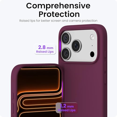 ORNARTO für iPhone 17 Pro Hülle aus Silikon 6,3 Zoll - Burgunder – Ansicht 4