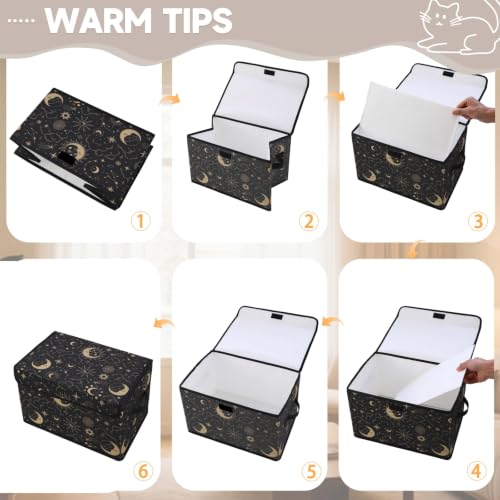 Image of Fabric Storage Bins with Lids,Under Bed Storage Containers 3Pack | Stackable Clothes Storage Bins with Lids,Closet Organizers Fabric Box for Home and Office,Blanket Clothes Organizers
