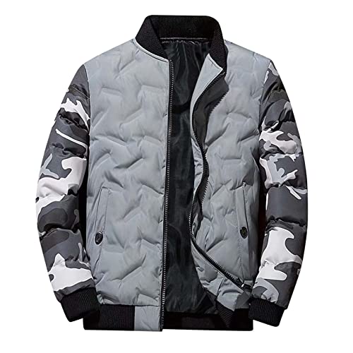 Mens Winter Bomber Jackets Casual Stylish Camouflage Full Zip Up