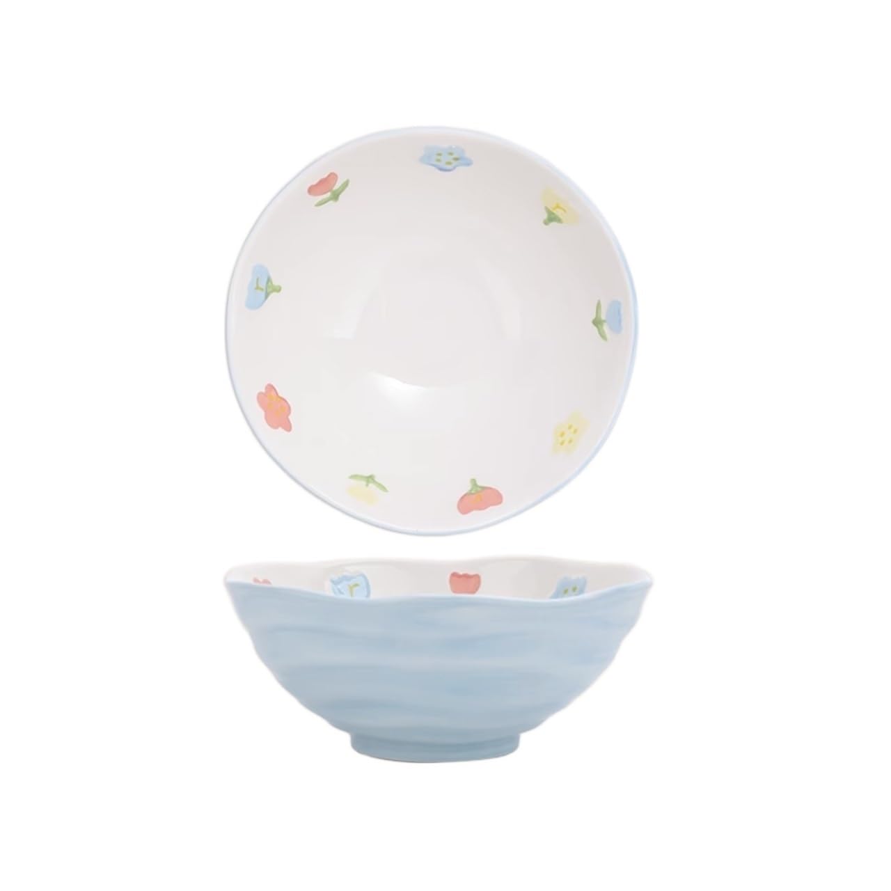 Bol de céréales Bol à soupe en céramique, 2 pièces, bol à nouilles lamiennes ménagères, Turquoise, four à micro-ondes disponible, bol en céramique, bol à salade à Texture de fil Bols à soupe pour la c