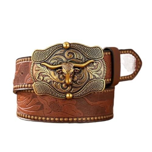 Ceinture western et rivets travaillés style cowboy 120 cm