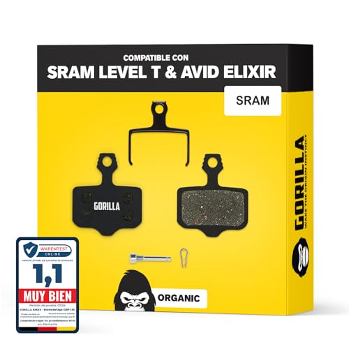 Performance Pastillas de Freno para Avid Elixir 1-9 & SRAM Level T & TL I Orgánicas I 1 par I Gran Potencia de frenado y duraderas I Pastillas de Freno de Disco Alphatrail para MTB y E-Bike